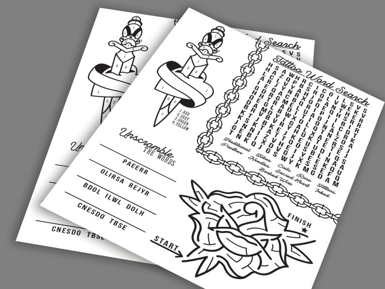 Tattoo Activity Sheet FREE DOWNLOAD