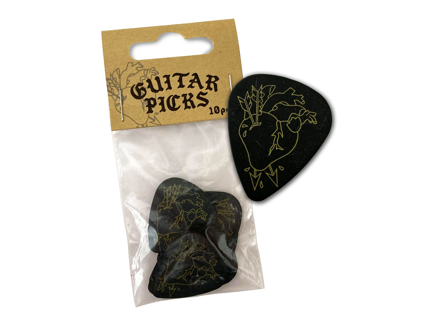 Golden Heart Guitar Picks