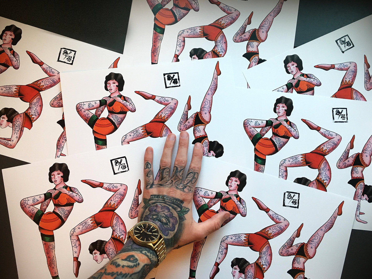 Tattooed Circus Girls Tattoo Flash Sheet