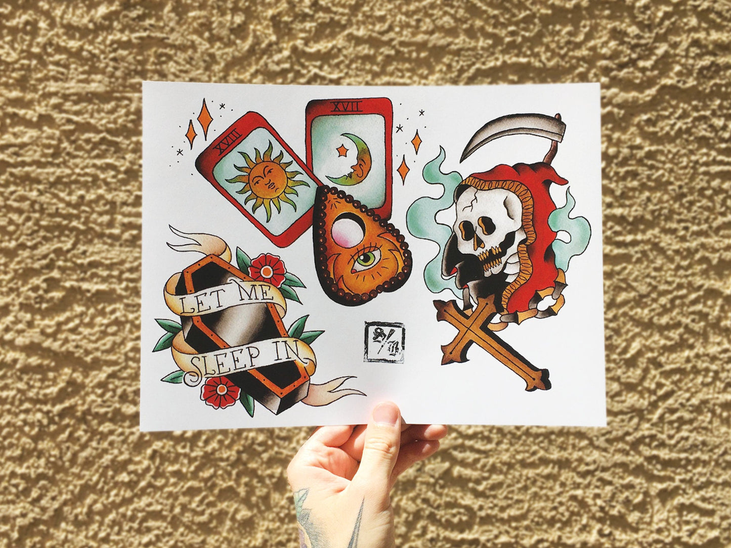 Let Me Sleep In Tattoo Flash Sheet