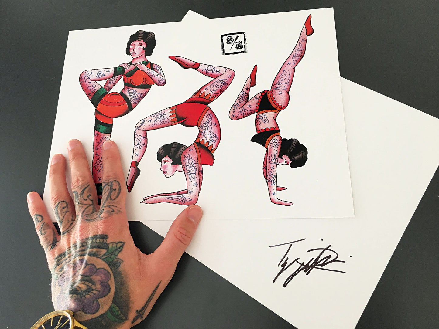 Tattooed Circus Girls Tattoo Flash Sheet