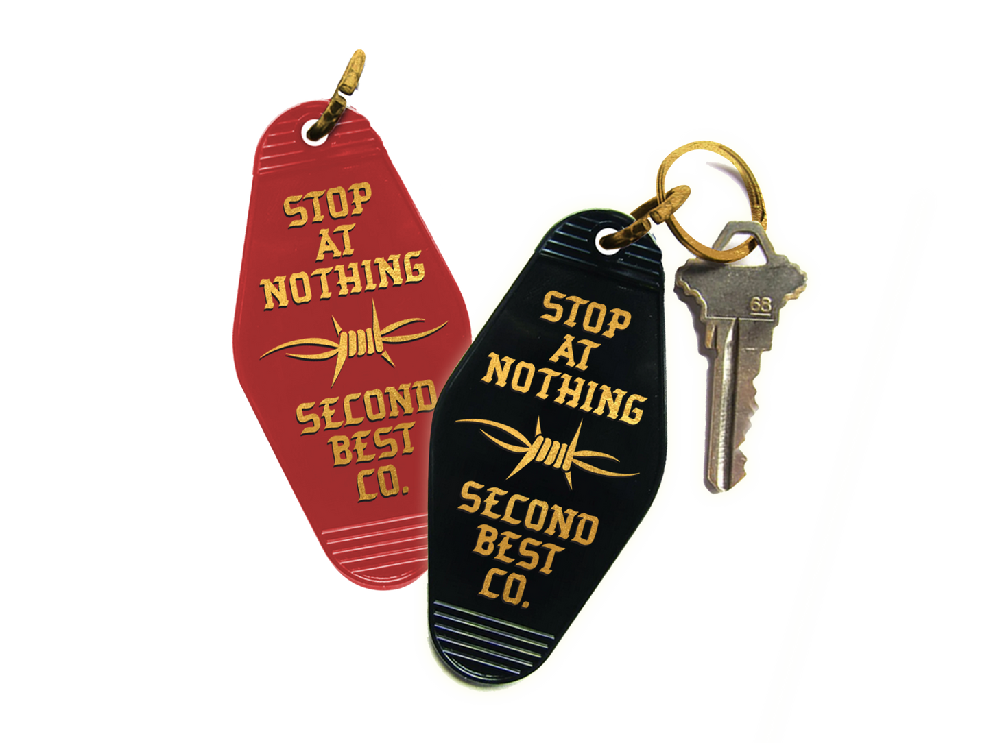 Stop At Nothing - Vintage Motel Key Chain