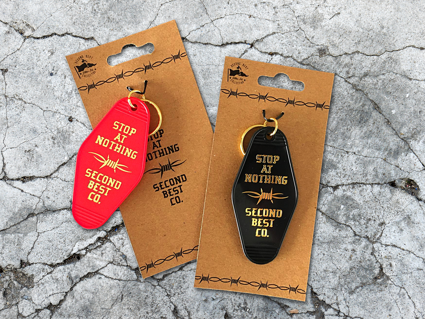 Stop At Nothing - Vintage Motel Key Chain