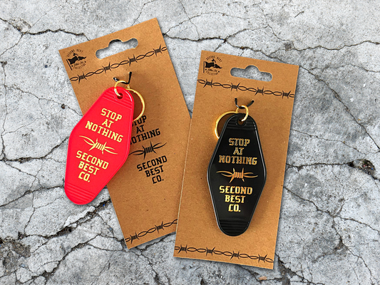 Stop At Nothing - Vintage Motel Key Chain
