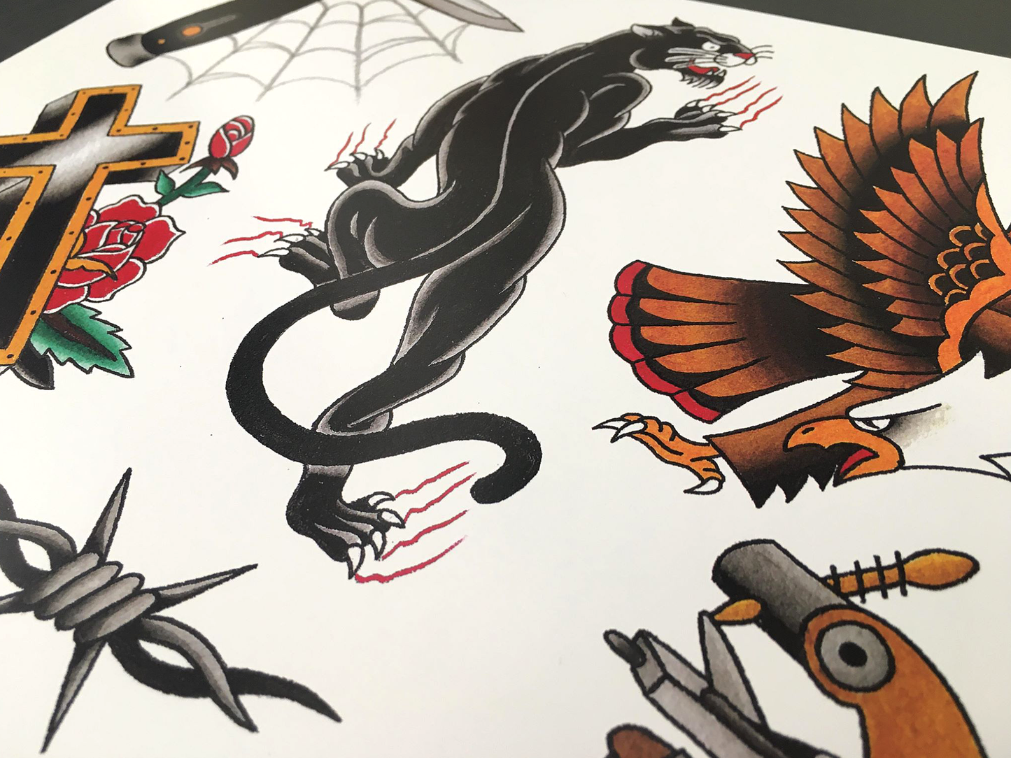 No. 2 Traditional Starter Tattoo Flash Sheet