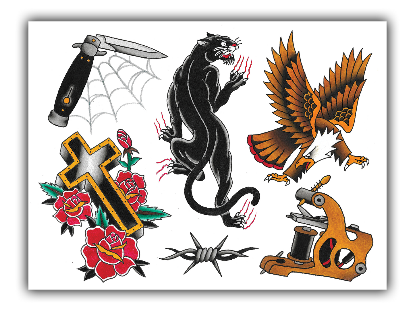No. 2 Traditional Starter Tattoo Flash Sheet