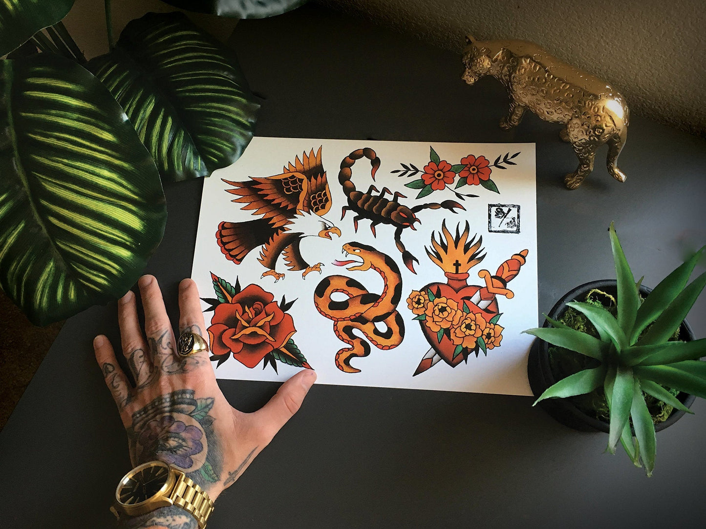 Traditional Starter Tattoo Flash Sheet Print