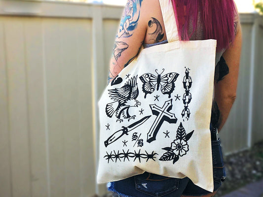 Tattoo Flash Tote Bag