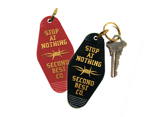 Stop At Nothing - Vintage Motel Key Chain