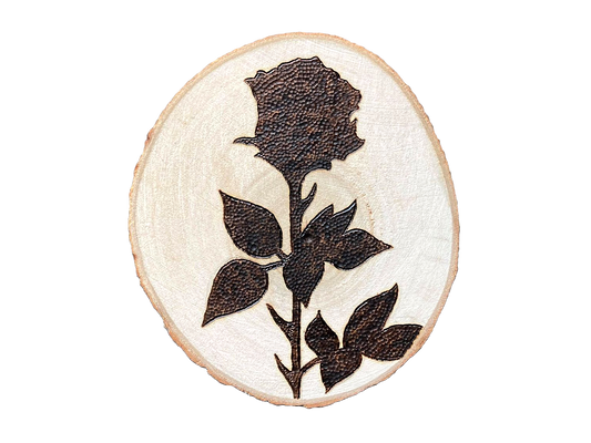 Silhouette Rose Wood Burning